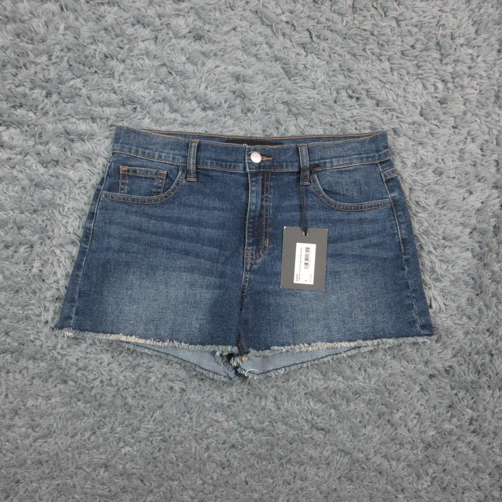 Indigo Six Denim Shorts Womens 4 Blue High Rise Cutoff Raw Hem Weekend 31x3* NWT